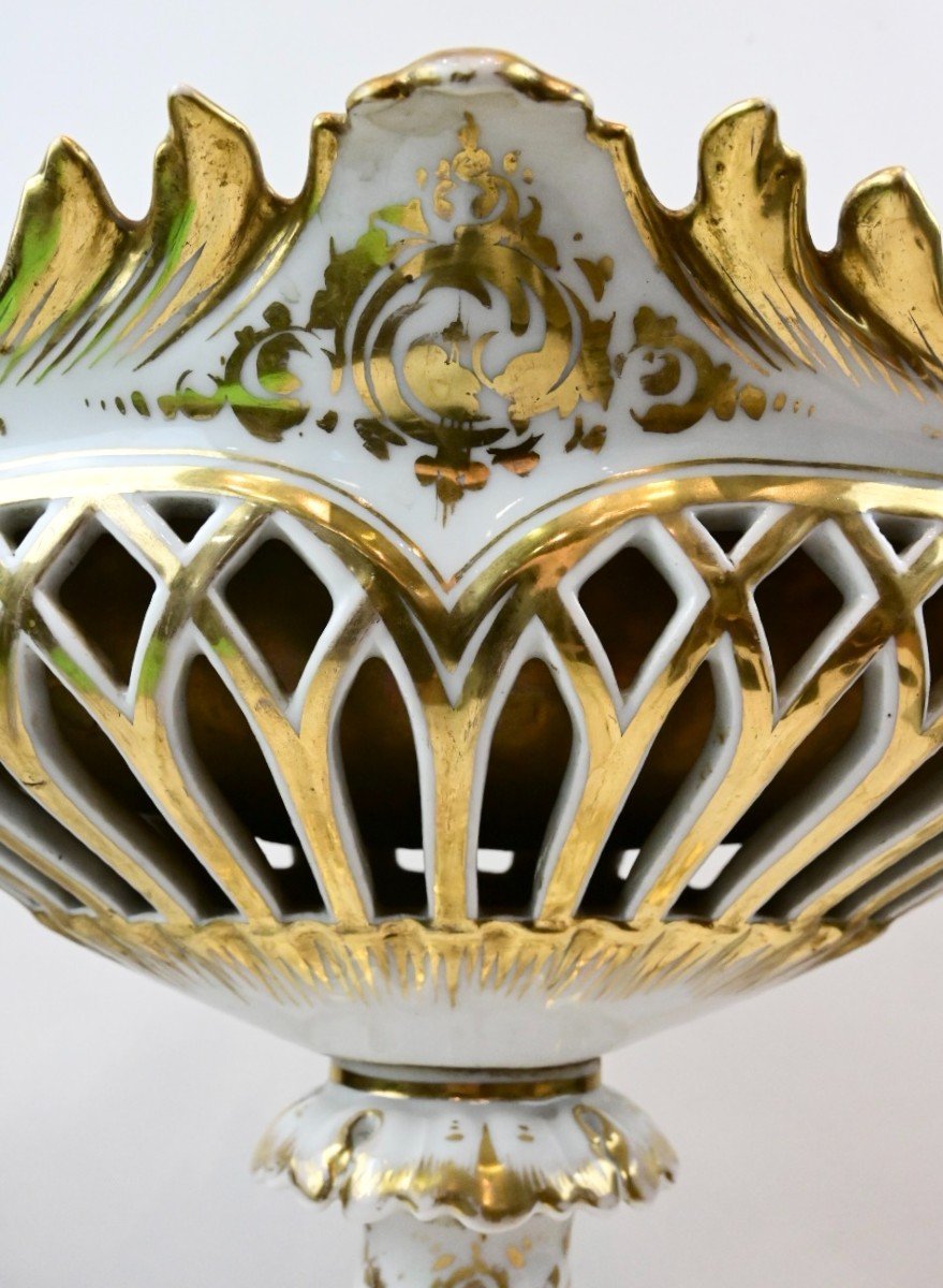 Porcelain Centrepiece Decorated With Gilding - France 1830-photo-2